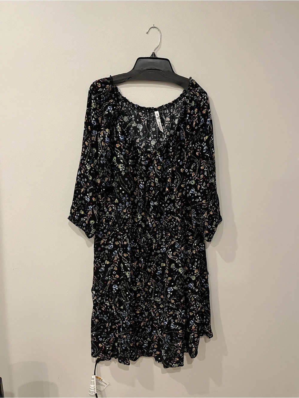 NY Collection Black Floral Mini Dress